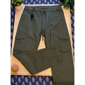 Victorious LA Men’s 3XL Olive Cargo Jogger Pants JG805 NWT Stretch